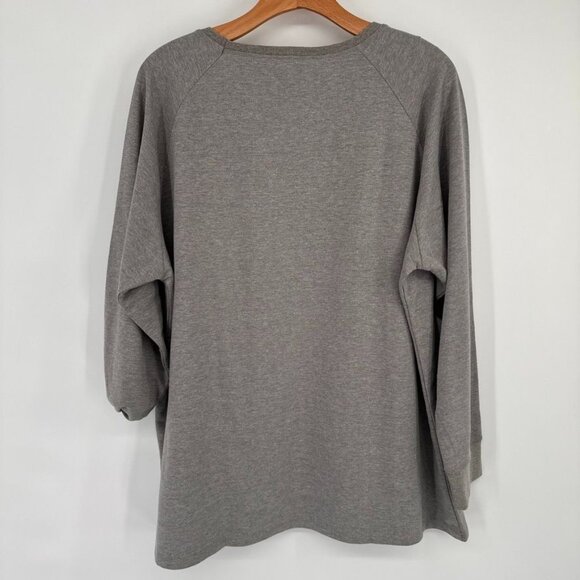 Quacker Factory Womens Sequin Embellished Gray Long Sleeve Top size 1X plus new - Picture 12 of 14